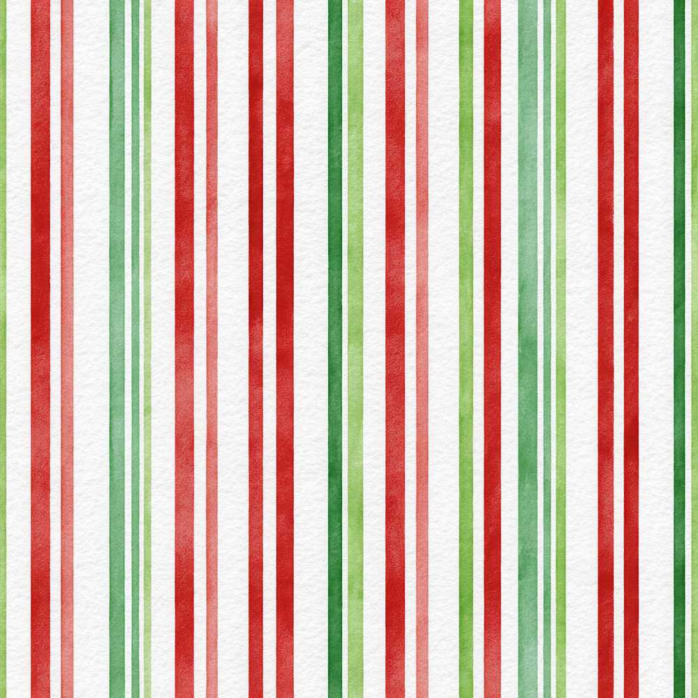 Watercolor Vertical Red Green Stripe Christmas Festive Holiday
