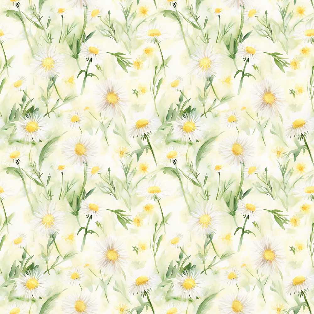 Watercolor Daisy Wildflower Meadow Botanical Pattern Decorative