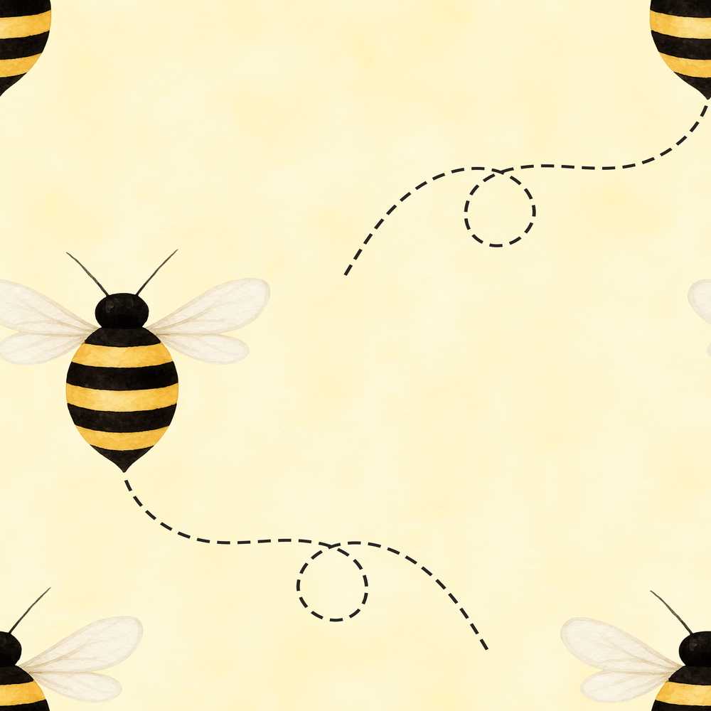 Cute Bumble Bee Flying Trail Minimal Illustration Repeat
