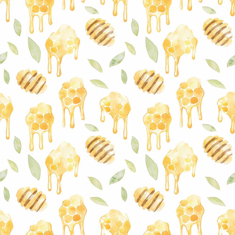 Golden Honey Drip and Honeycomb Sweet Decorative Repeat