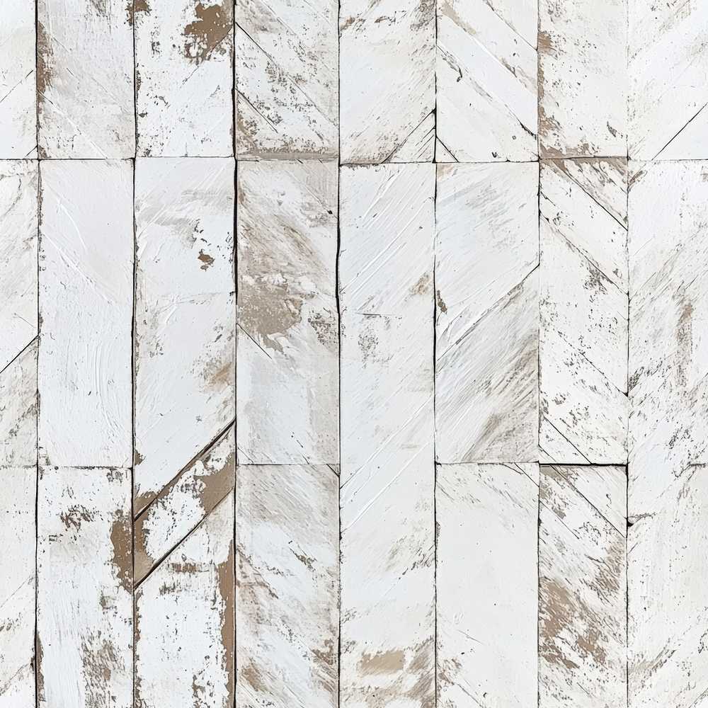 Distressed White Wood Herringbone Rustic Texture Art Pattern