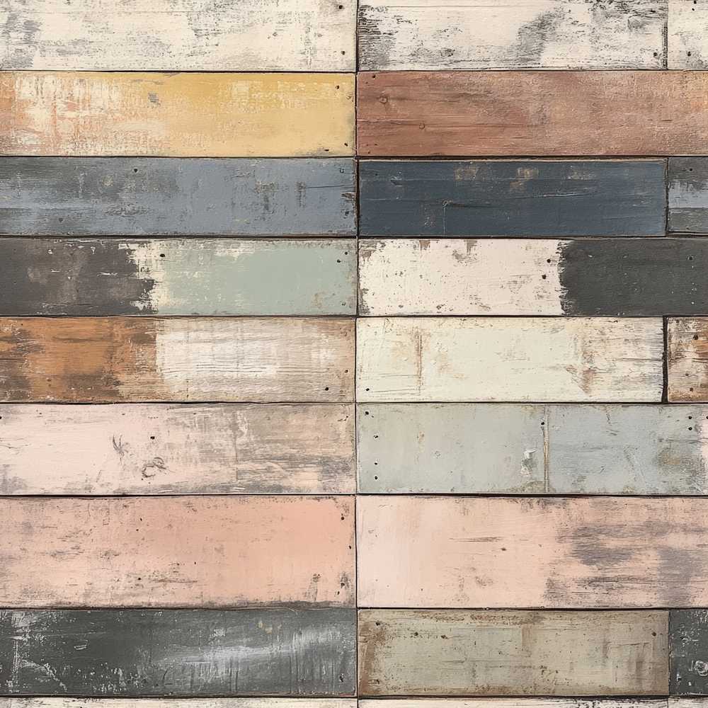 Pastel Painted Wooden Plank Shabby Chic Decorative Repeat