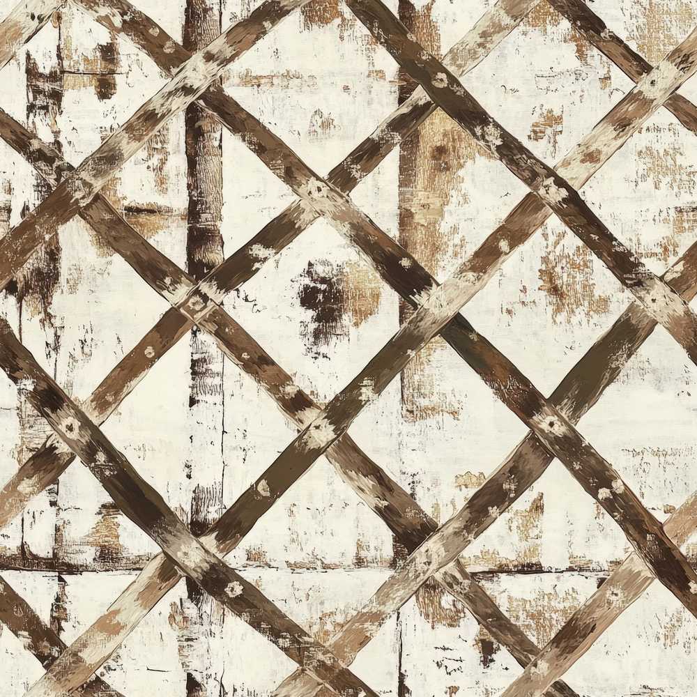 Rustic Distressed Wooden Cross on Whitewashed Texture Seamless