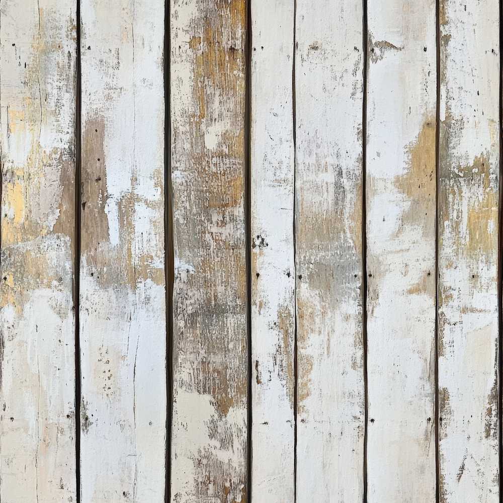 Vertical Weathered Wooden Planks Whitewashed Distressed Texture Art