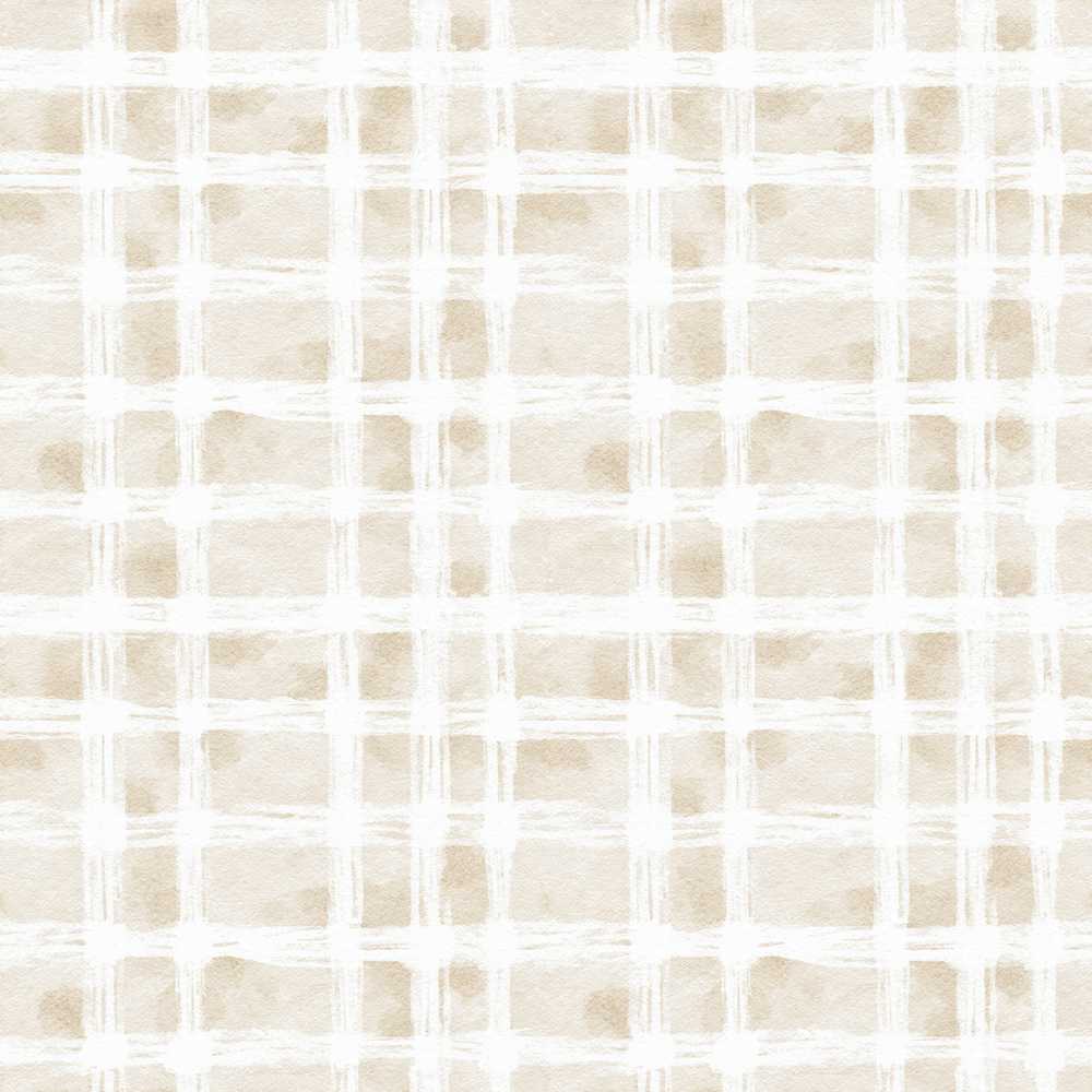 Abstract Neutral Watercolor Grid with Soft Brush Texture Seamless