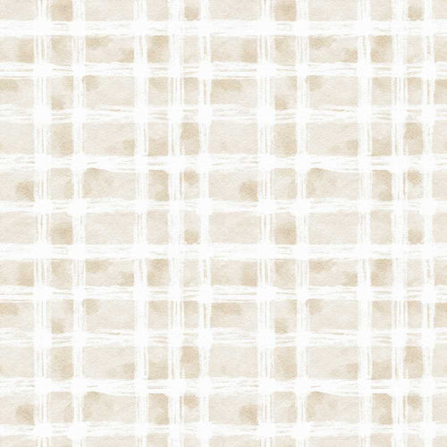 Abstract Neutral Watercolor Grid with Soft Brush Texture Seamless