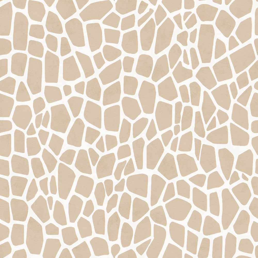 Abstract Giraffe Print in Soft Beige and White Organic Shapes