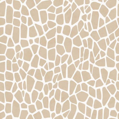 Abstract Giraffe Print in Soft Beige and White Organic Shapes
