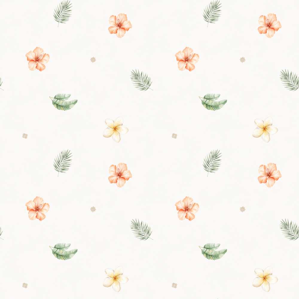 Minimal Tropical Floral and Leaf Scattered with Soft Neutral