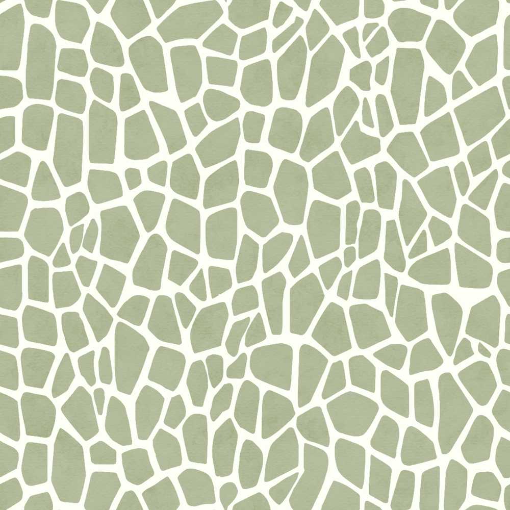 Abstract Organic Giraffe Print in Soft Sage Green and Cream