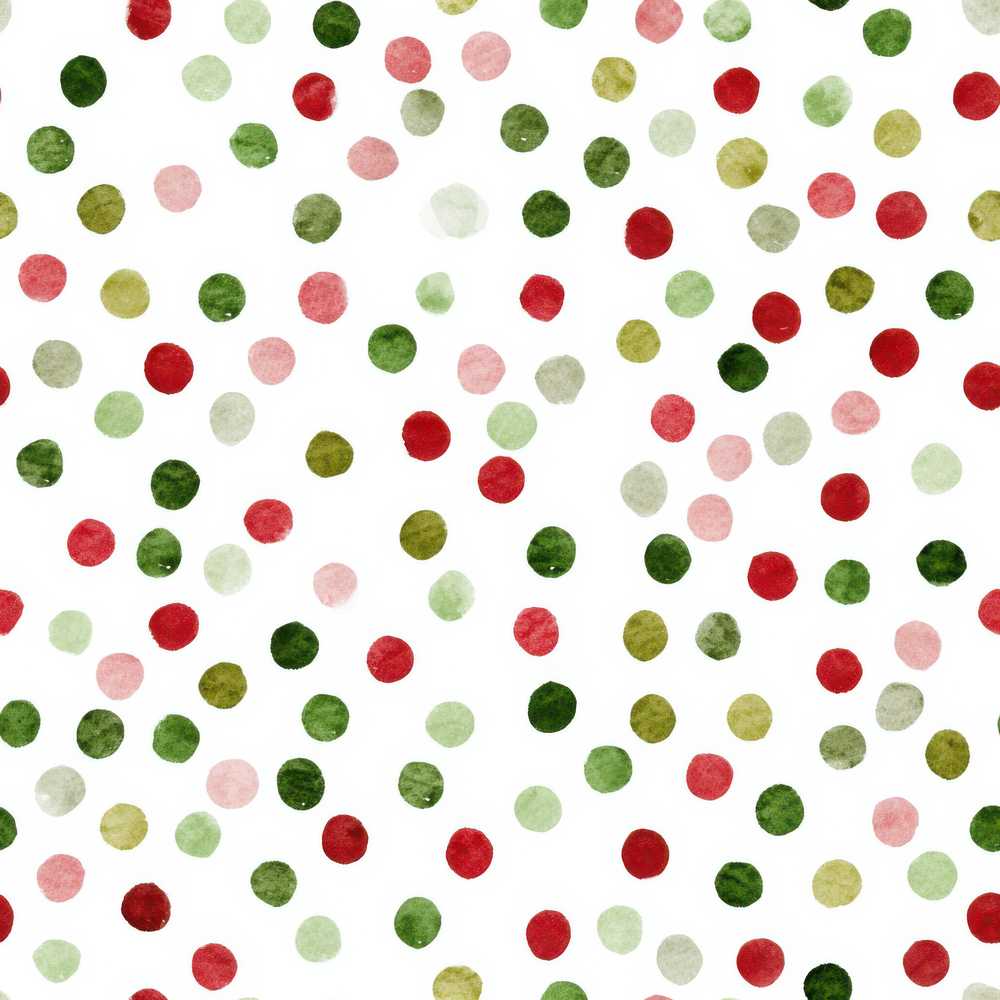 Festive Red Green Watercolor Polka Dot Christmas Holiday