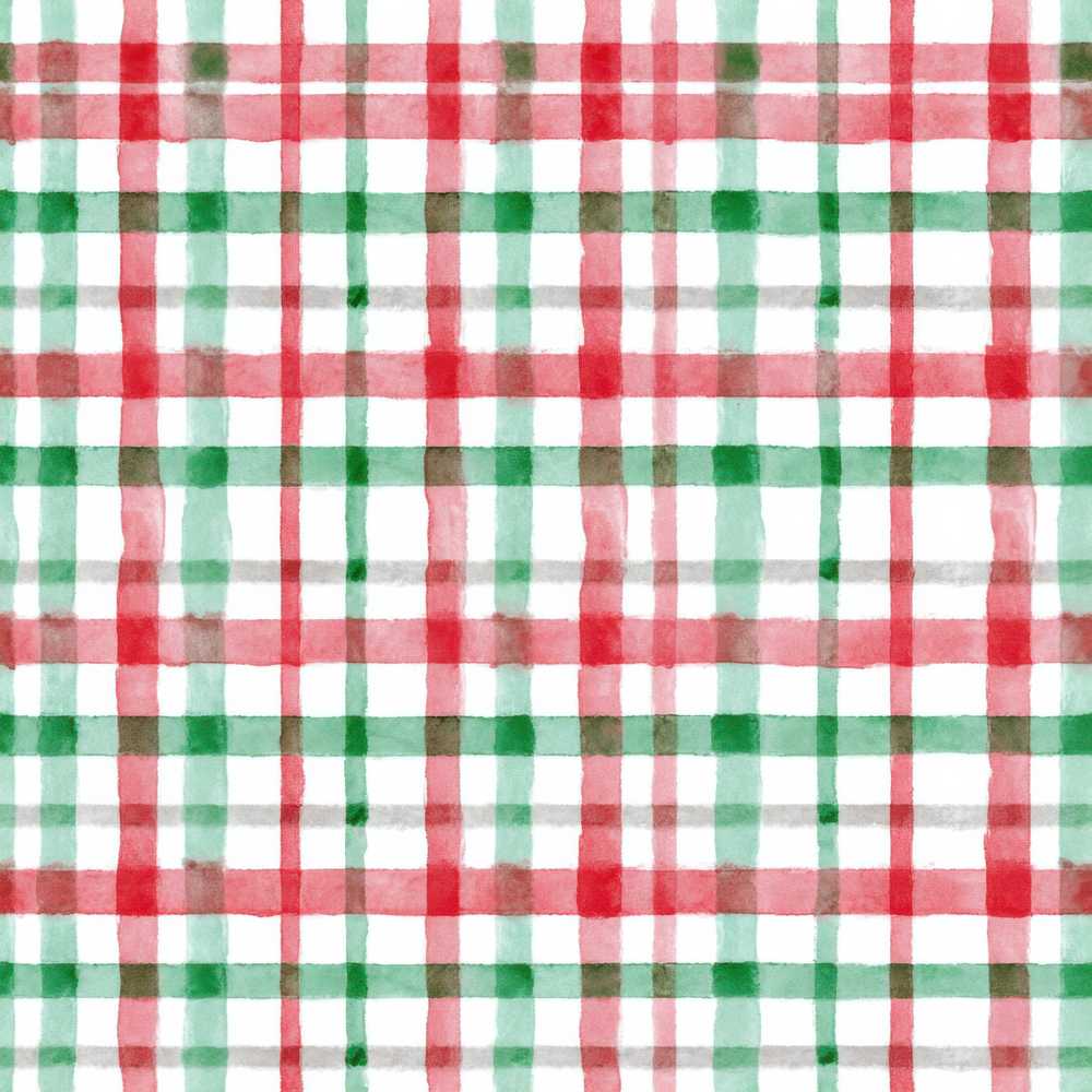 Classic Red Green Plaid Tartan Watercolor Festive Decorative