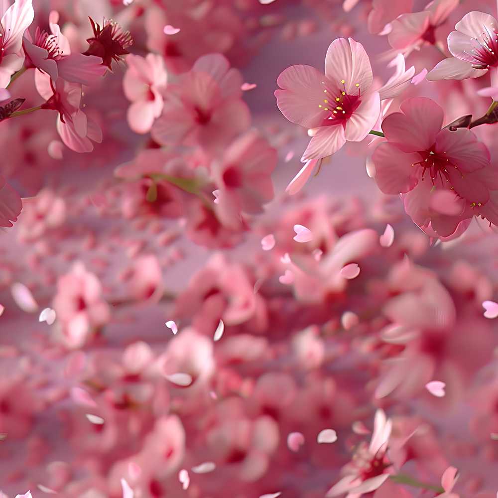 Dreamy Pink Cherry Blossom Branches with Soft Focus Gentle Spring