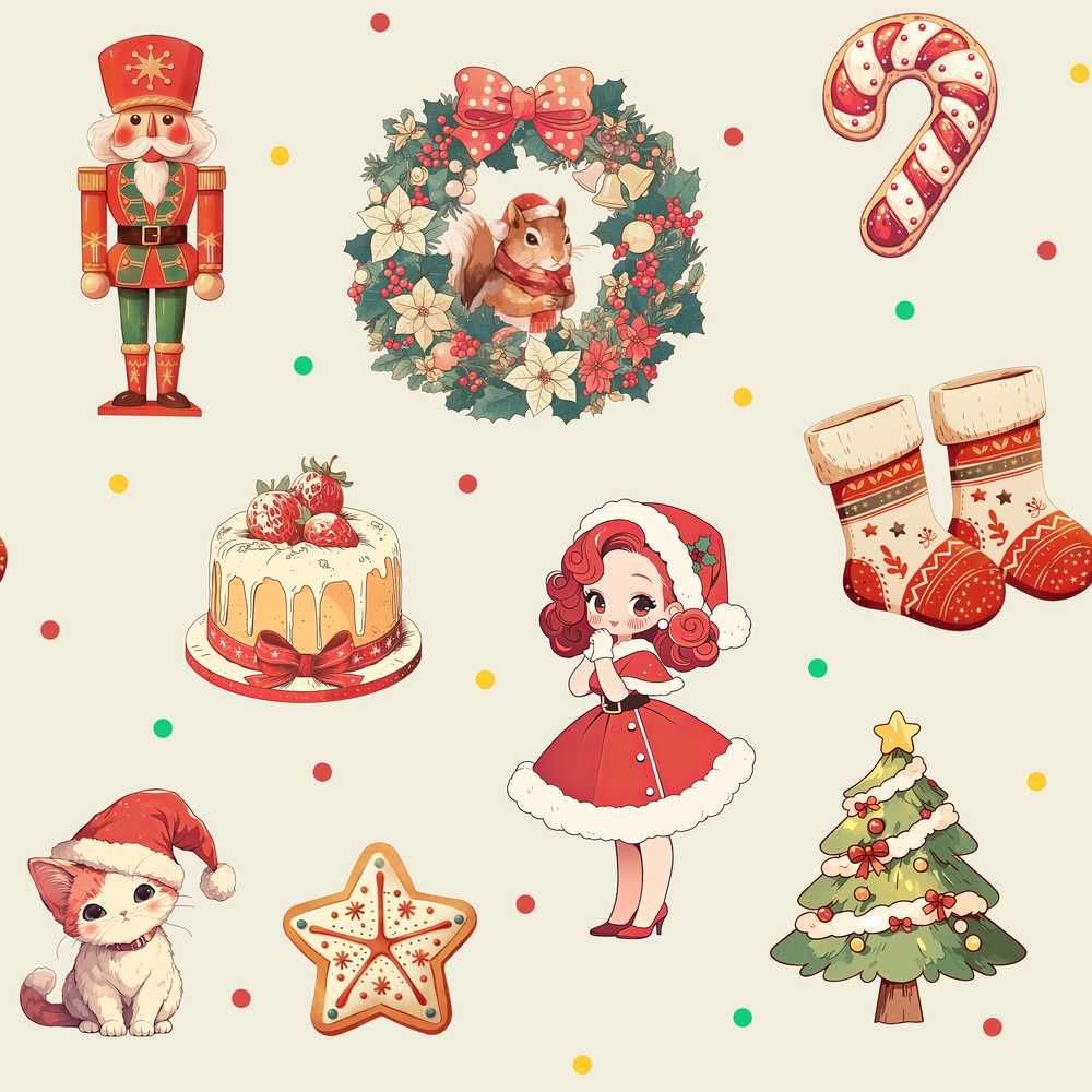 Cute Christmas Nutcracker Wreath Cake Candy Cane Girl Tree Cream