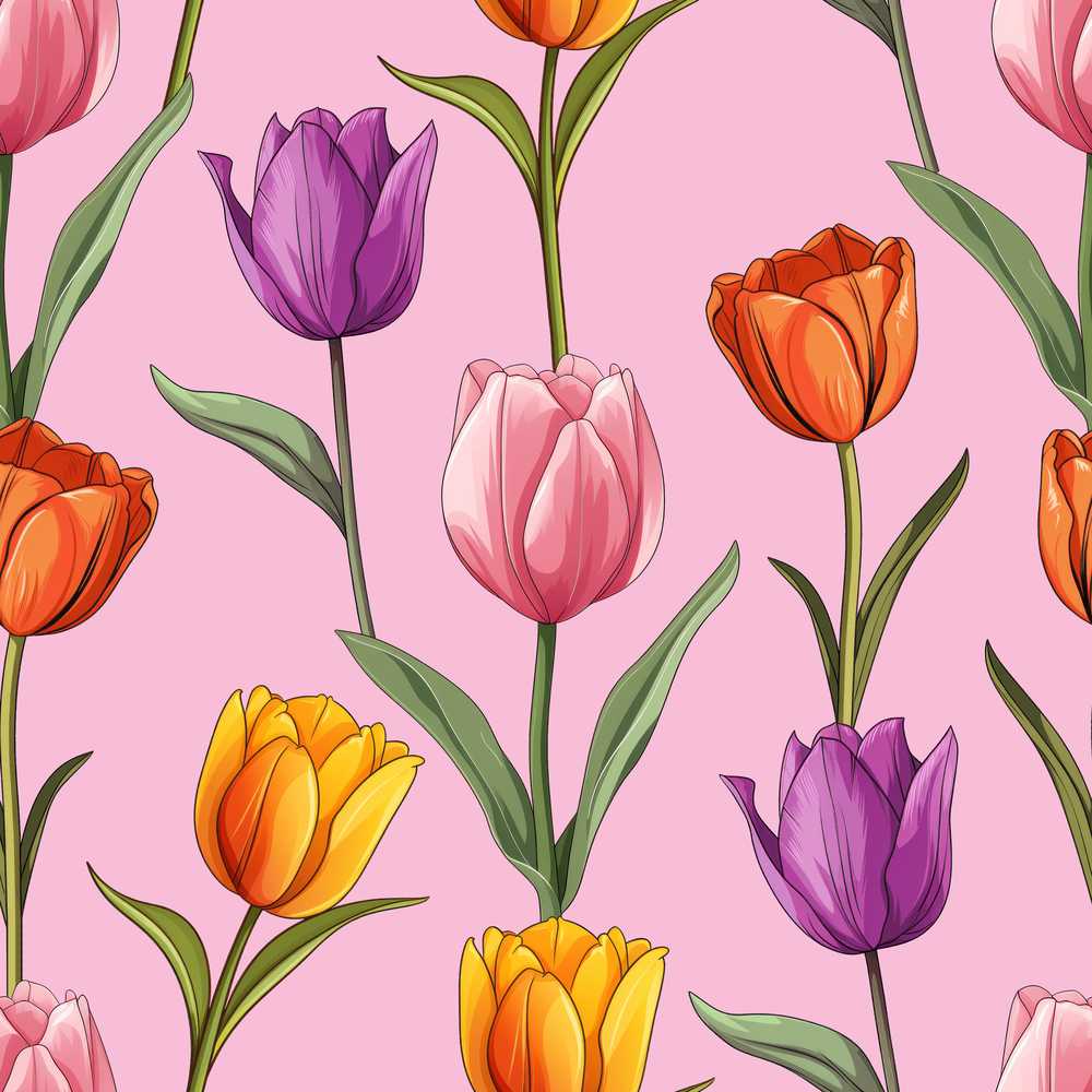 Elegant Tulip Floral Soft Pink Background Spring Flowers Wildflower