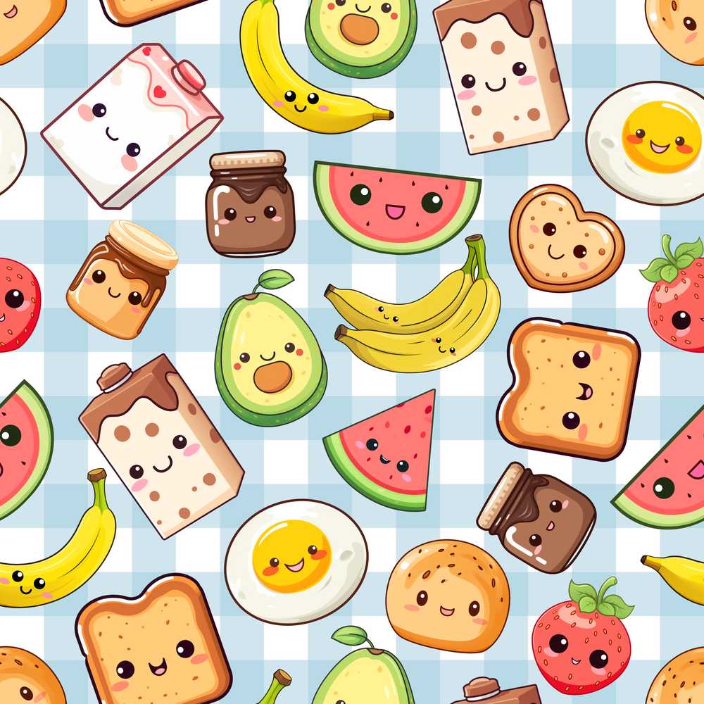 Cute Kawaii Food Collage Sweet Treats And Drinks