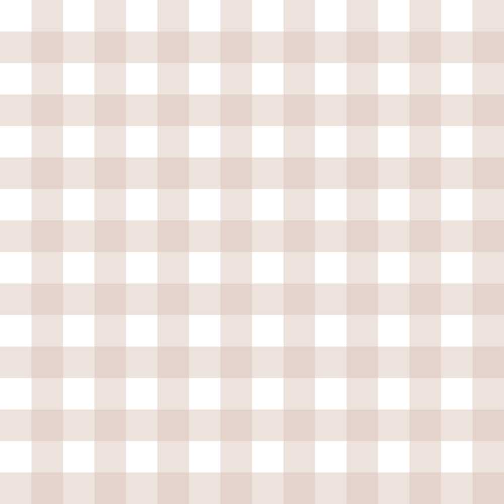 Neutral Beige And White Gingham Check Classic Repeat