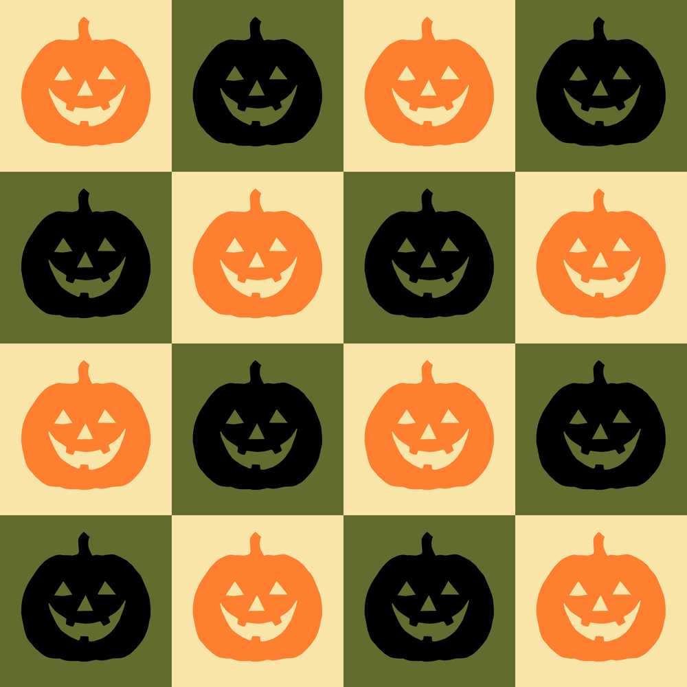 Olive Pumpkin Checkerboard Rustic Autumn Spooky Seasonal Pattern