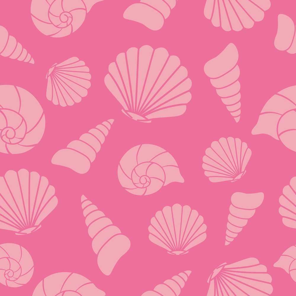 Minimal Pink Seashell Ocean Summer Coastal Illustration Pattern