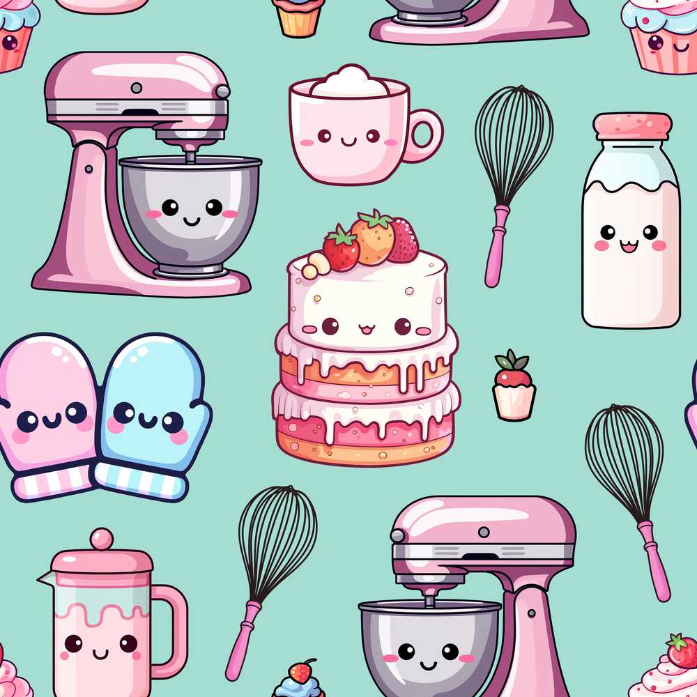 Kawaii Baking Mixer Cake and Cupcake Tools on Mint