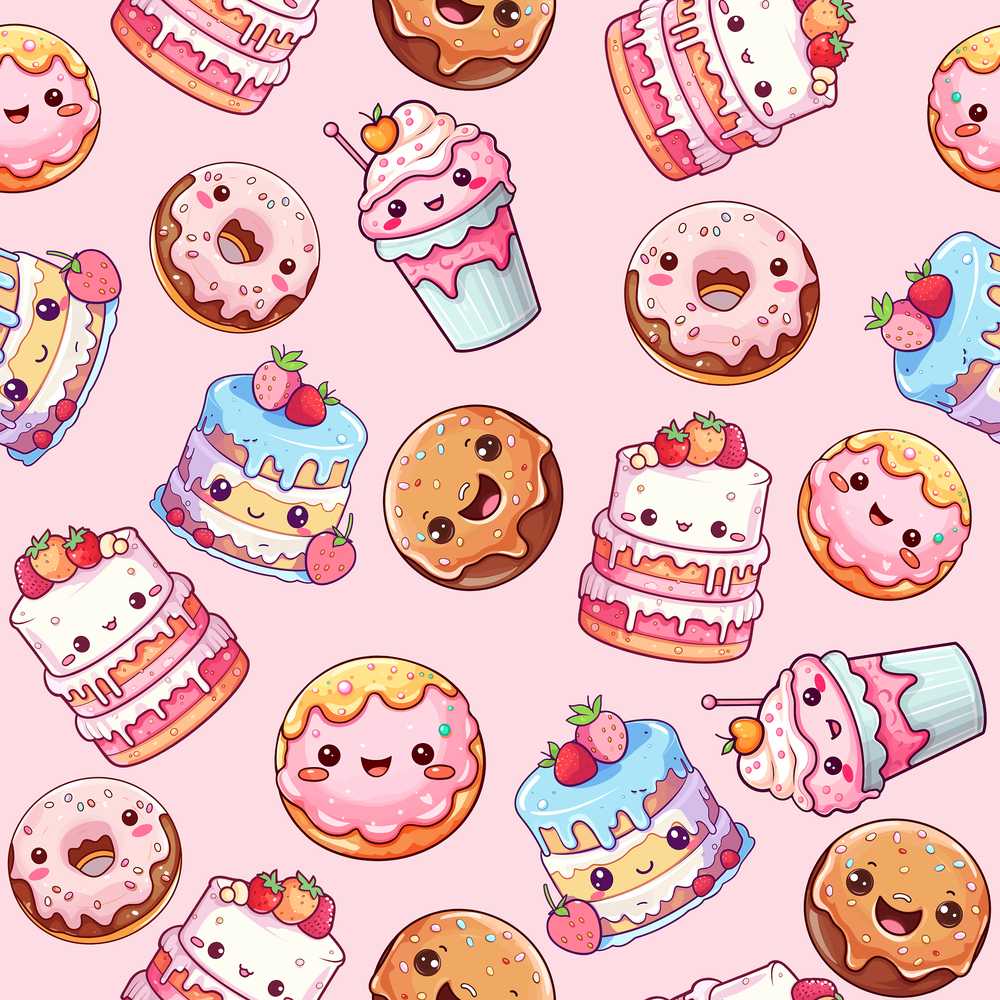 Kawaii Donut Cake Cupcake Sweet Dessert Soft Blush