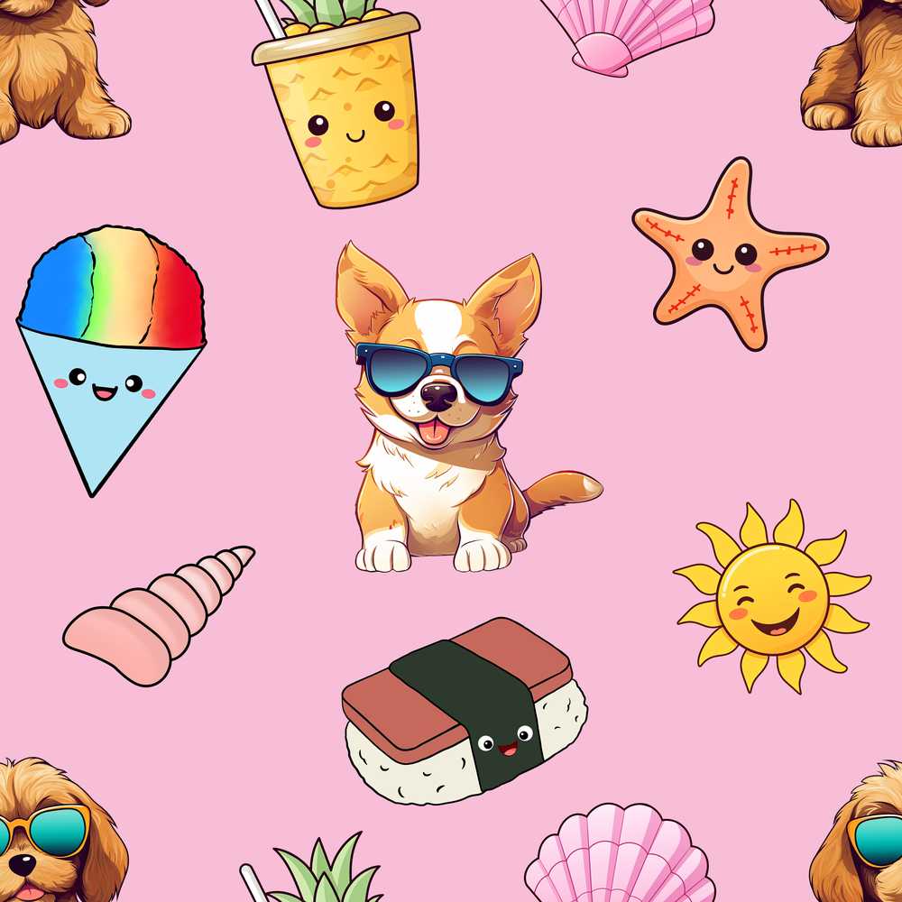 Summer Chihuahua Dog Sunglasses Kawaii Beach Icon Blush Pink
