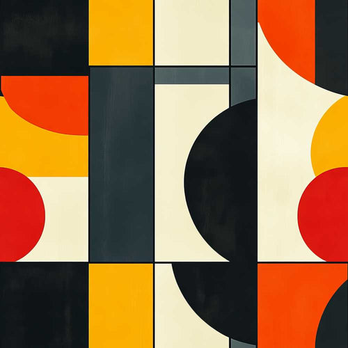 Abstract Geometric Blocks Bold Primary Color Grid Modern