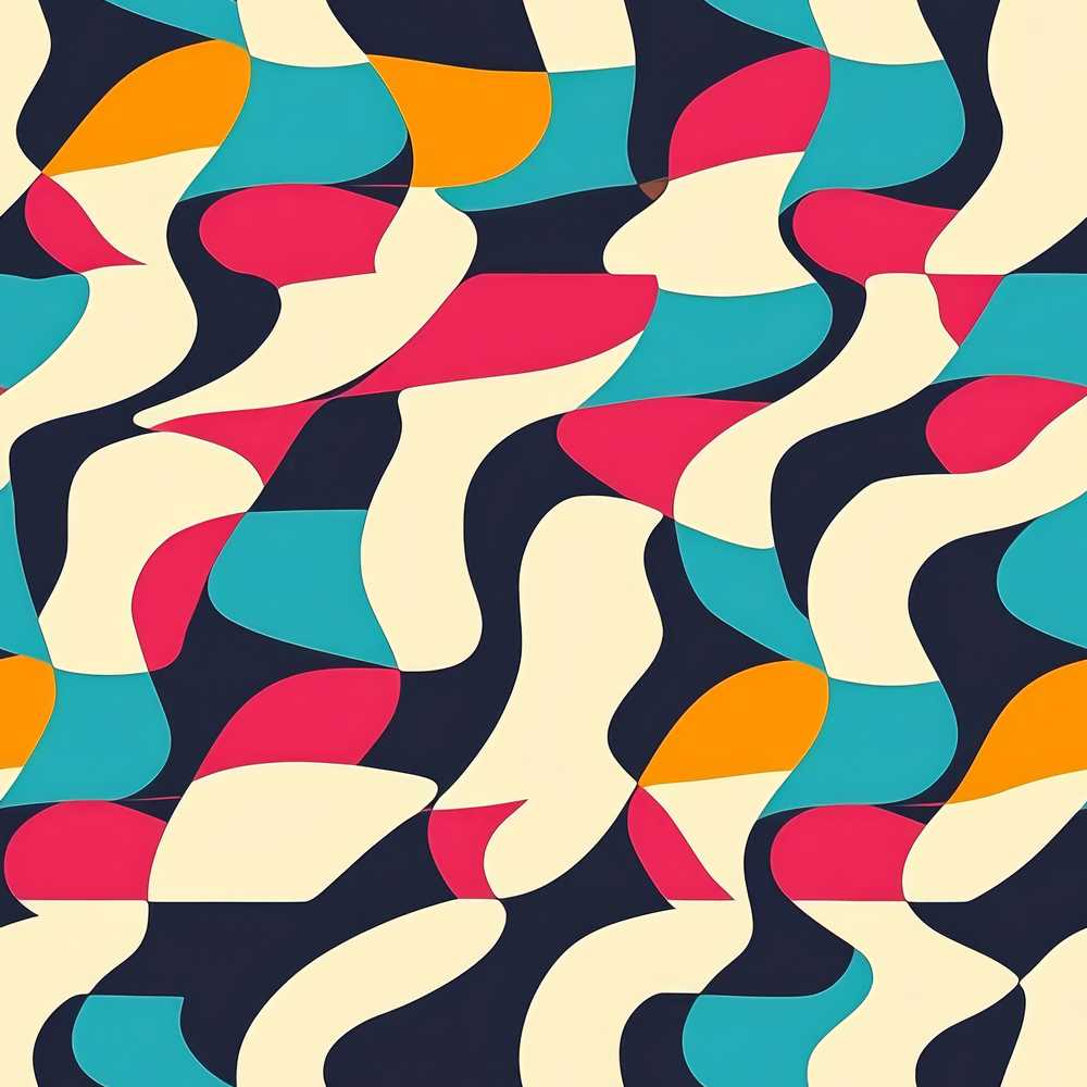 Abstract Organic Flowing Shapes Vibrant Color Art Texture