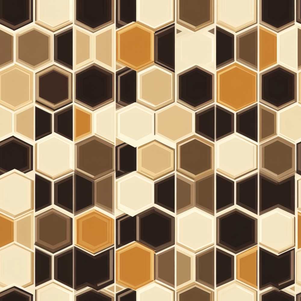 Geometric Hexagon Honeycomb Pattern Neutral Brown Tones Repeat