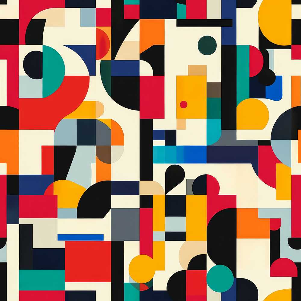Abstract Modern Geometric Shapes Colorful Layered Art Texture
