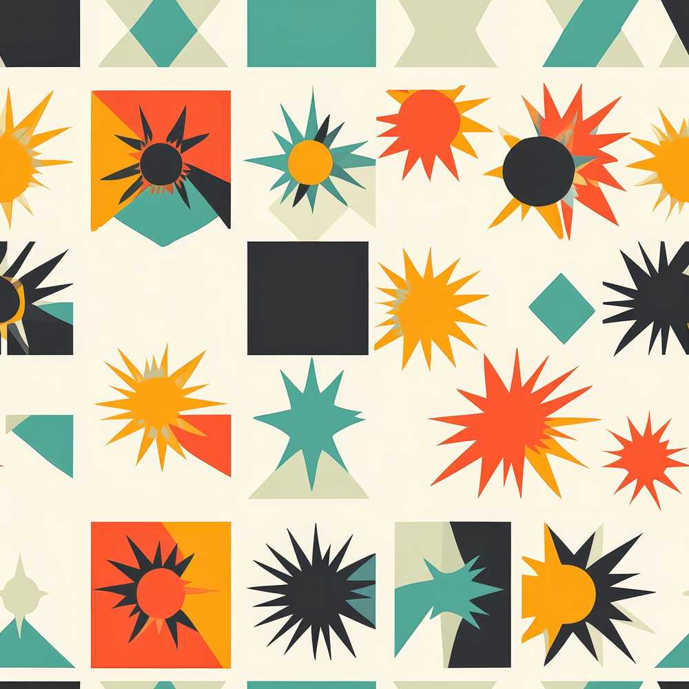Abstract Starburst Shapes Geometric Colorful Art Texture Pattern