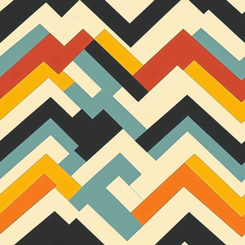 Abstract Chevron Pattern Layered Geometric Modern Style Art