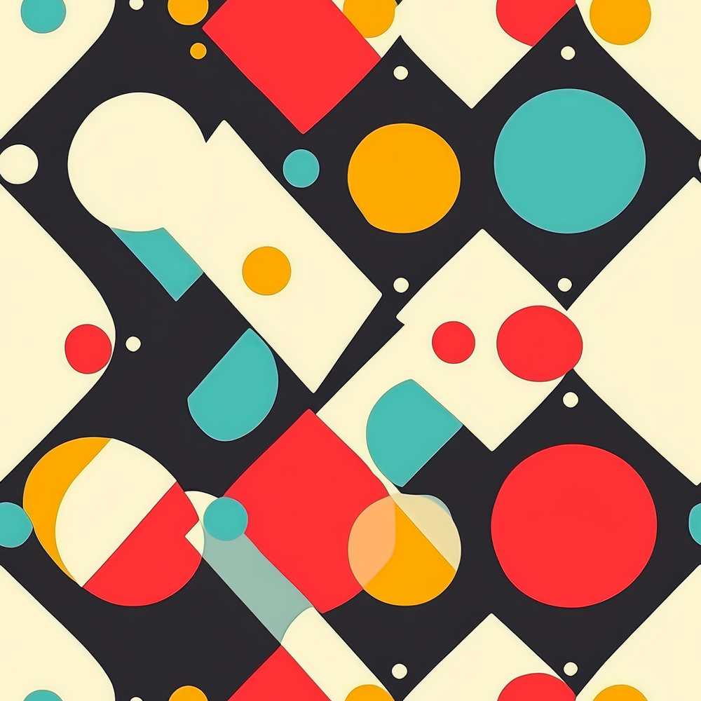 Abstract Geometric Shapes Colorful Modern Art Texture Pattern