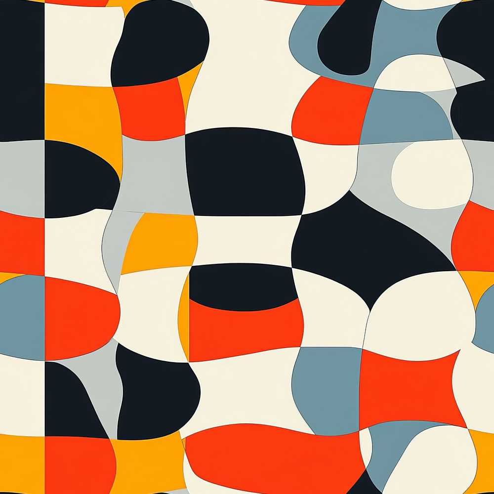 Abstract Organic Curved Shapes Color Blocks Art Texture