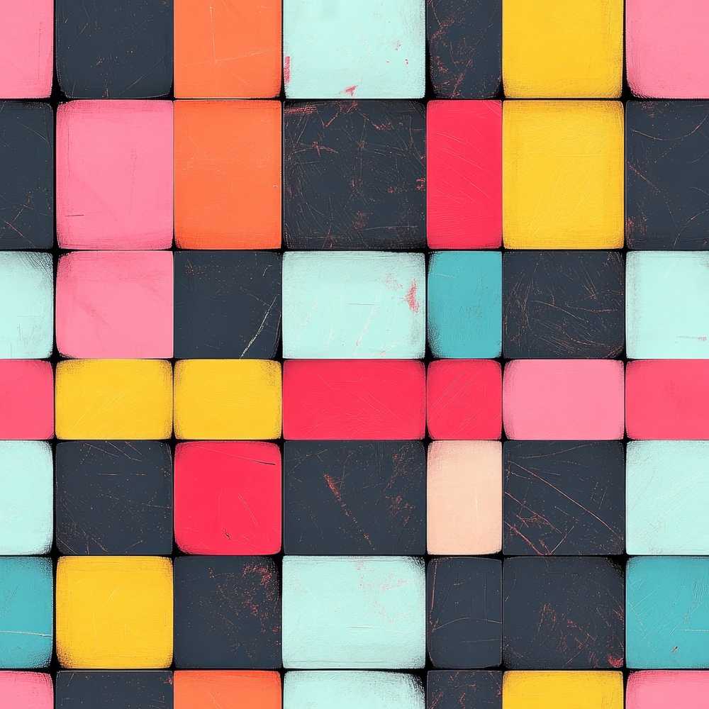 Abstract Textured Square Tiles Color Block Art Texture