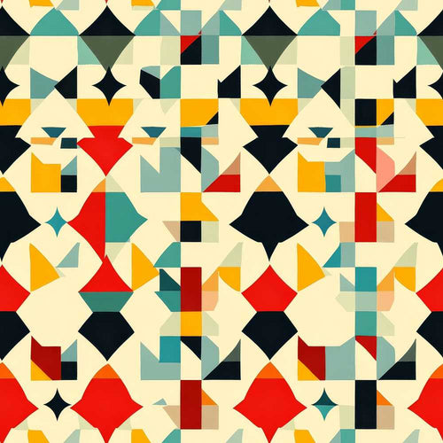 Abstract Geometric Mosaic Shapes Colorful Art Texture Pattern