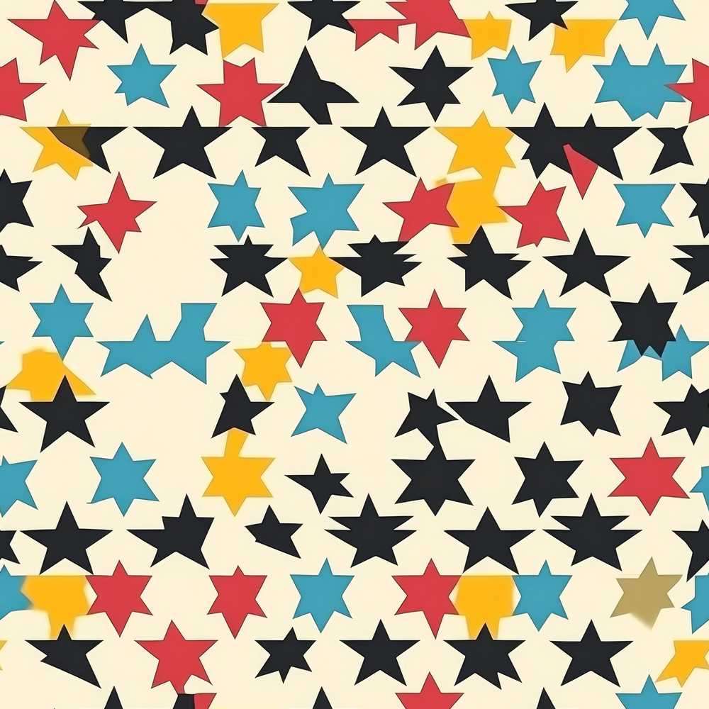 Abstract Scattered Star Shapes Colorful Art Texture Pattern