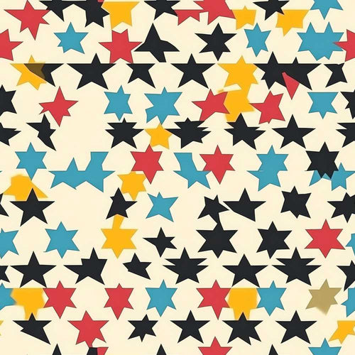 Abstract Scattered Star Shapes Colorful Art Texture Pattern
