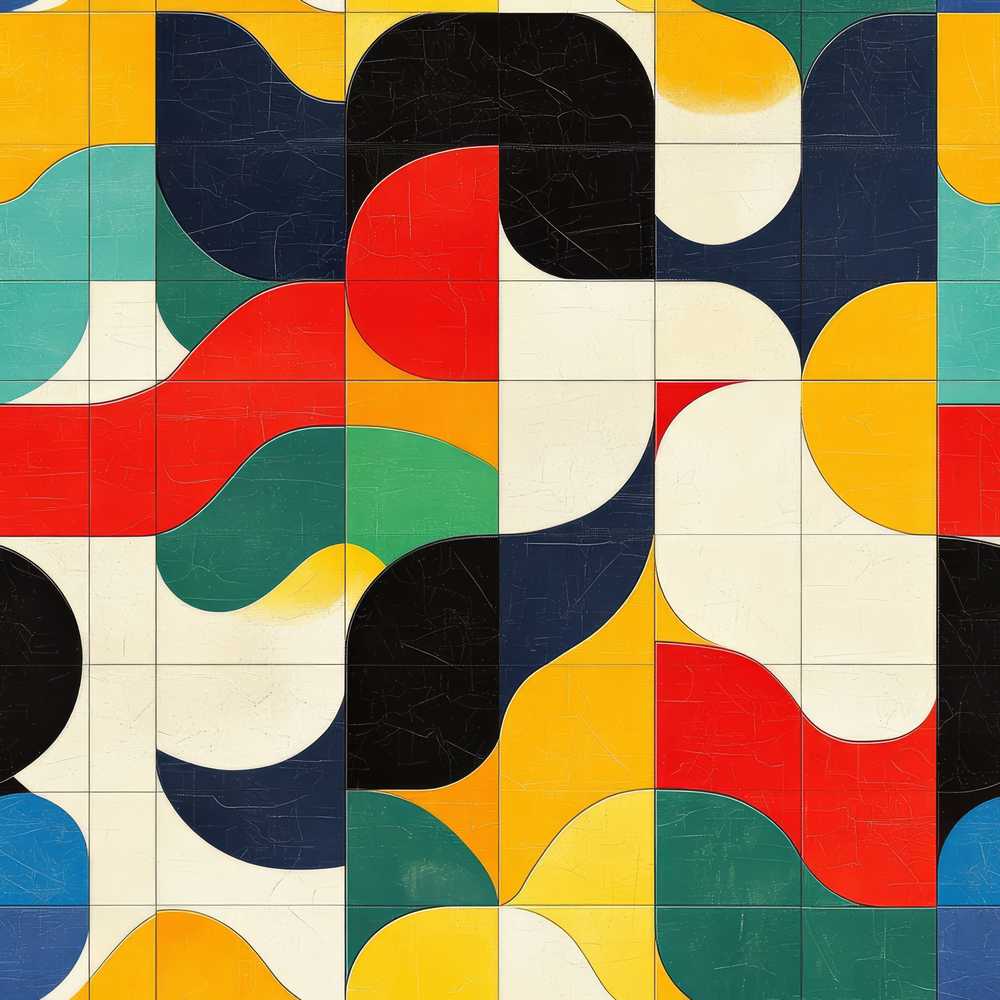 Abstract Organic Curved Shapes Colorful Art Texture Pattern