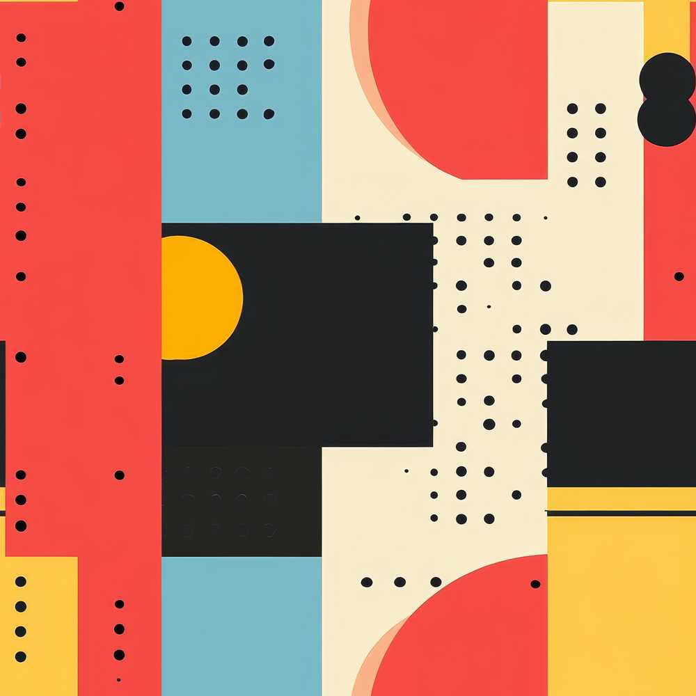 Abstract Minimal Modern Shapes with Dots Art Texture