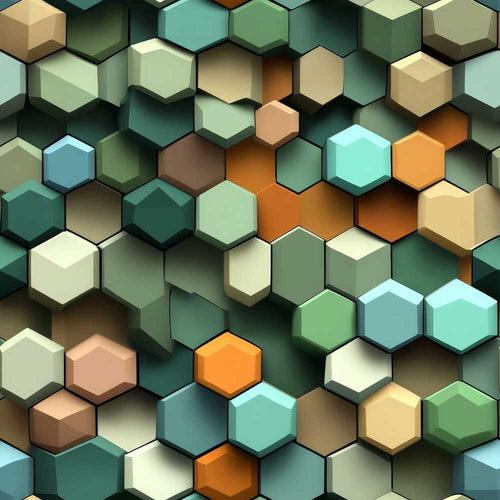 Abstract 3D Hexagon Mosaic Modern Geometric Art Texture