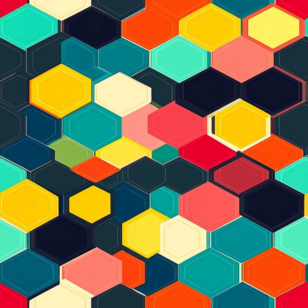 Abstract Multicolor Hexagon Honeycomb Art Texture Pattern Design