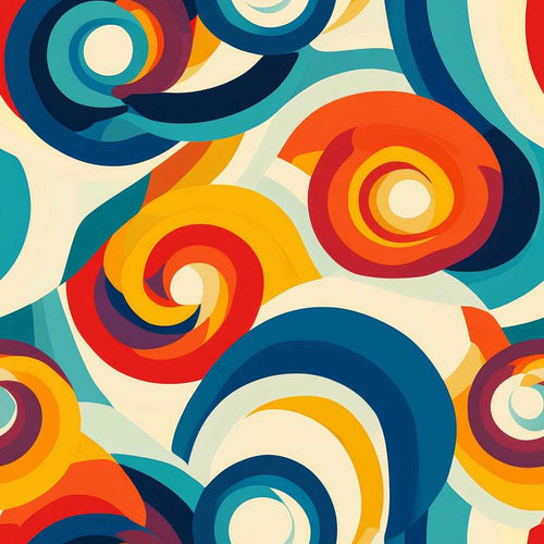 Abstract Circular Swirl Rings Colorful Art Texture Pattern
