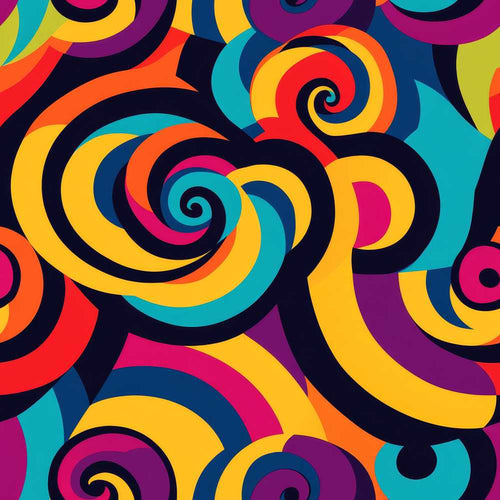 Abstract Bold Curvy Wave Swirl Color Art Texture