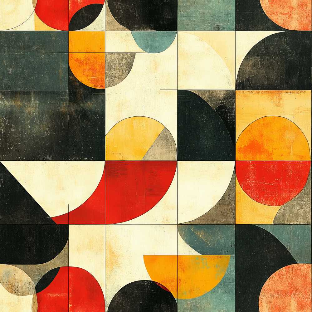 Abstract Mid Century Modern Geometric Blocks Art Texture