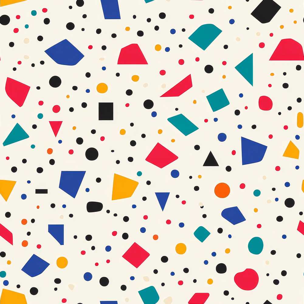 Abstract Minimal Scatter Shapes Confetti Art Texture Pattern