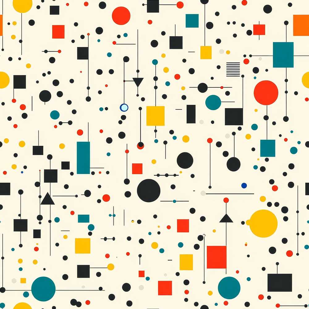 Abstract Modern Bauhaus Style Lines Dots Art Texture