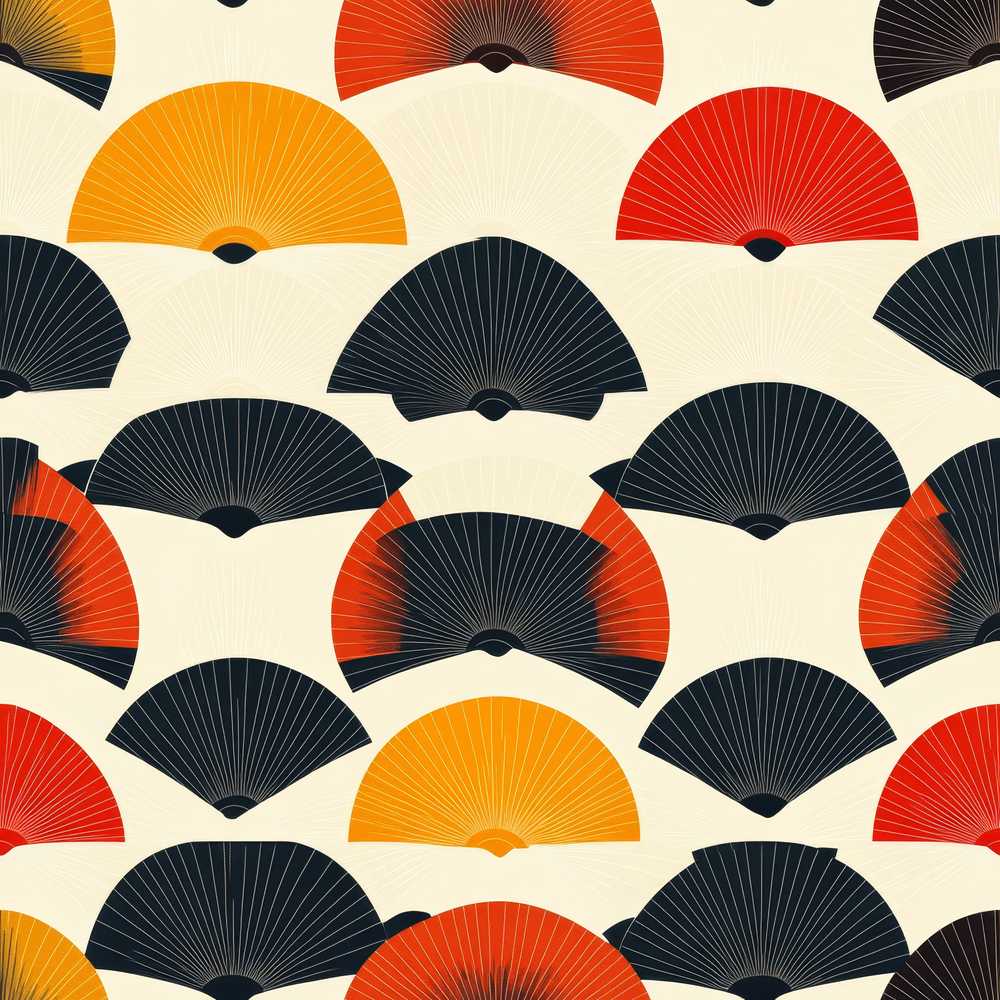Abstract Japanese Folding Fan Minimal Art Texture Pattern