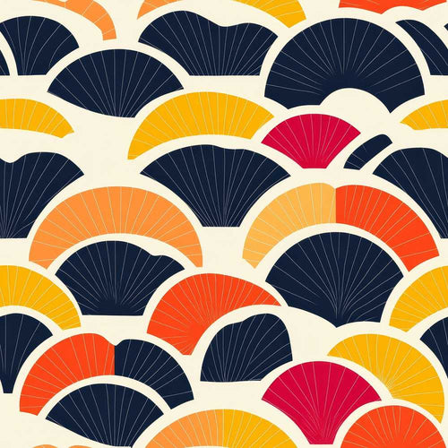 Abstract Geometric Fan Shapes Overlap Art Texture Pattern