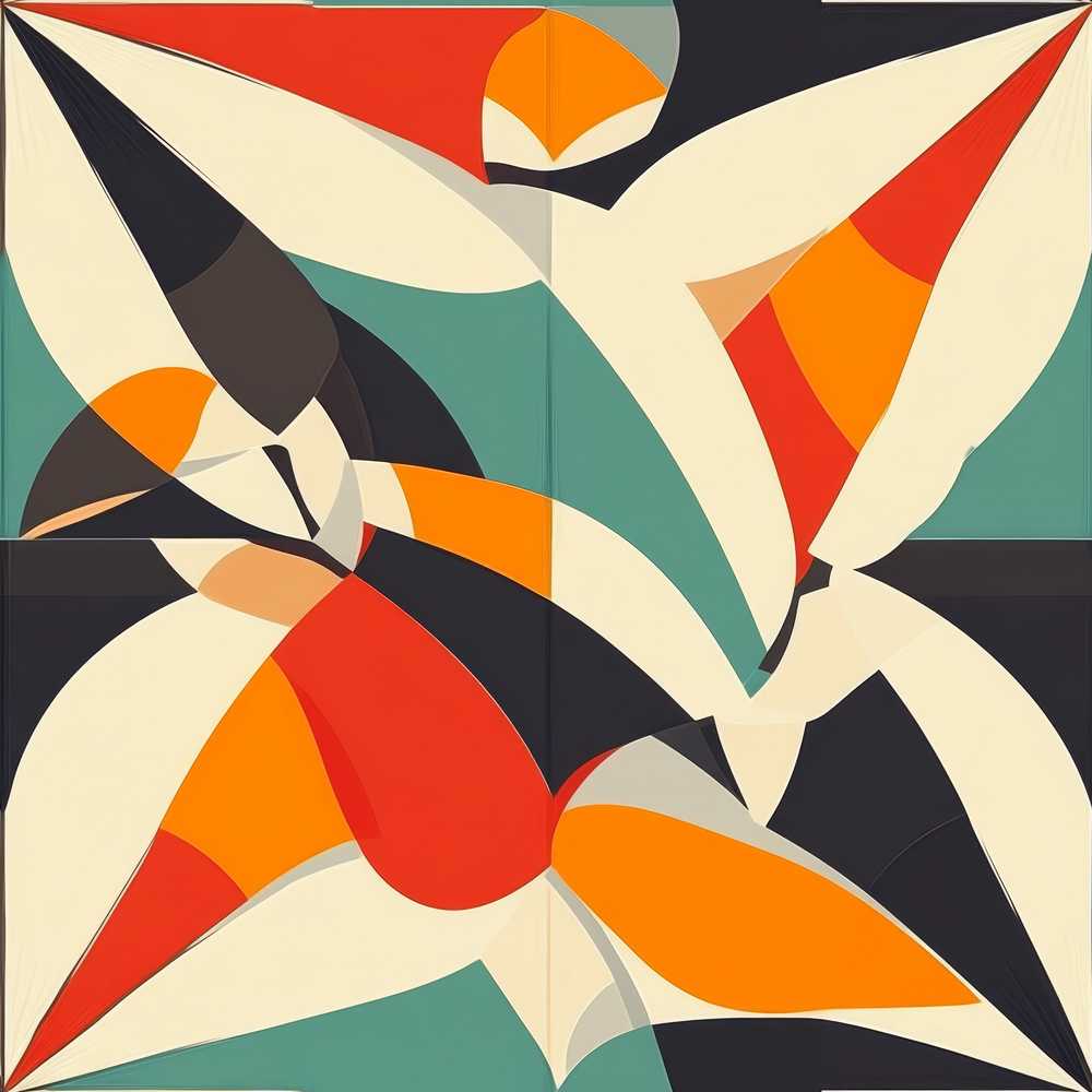 Abstract Modern Cut Paper Shapes Flow Art Texture